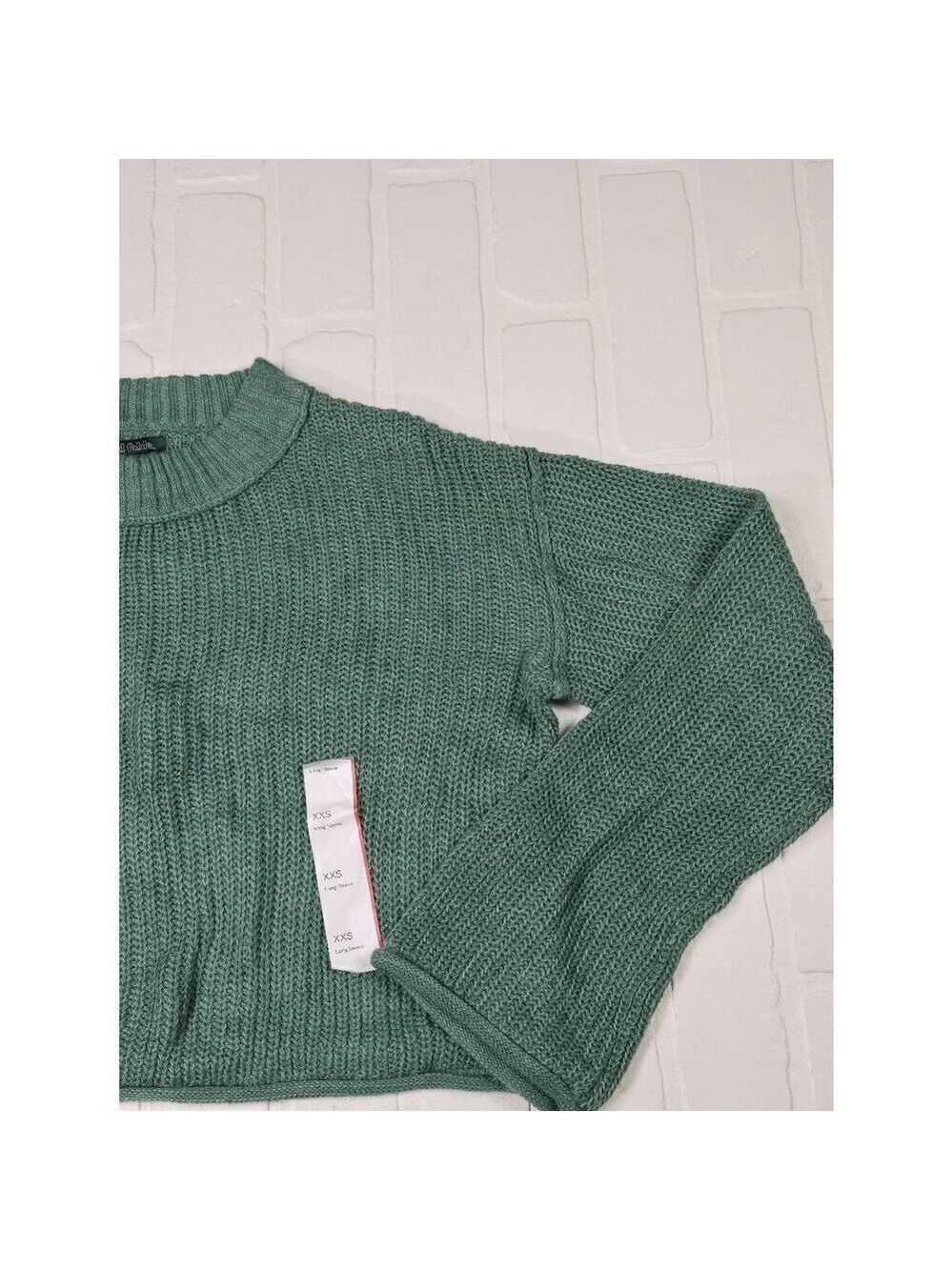 Wild Fable Green Mock Collared Cropped Sweater XXSmall - Picture 2 of 3